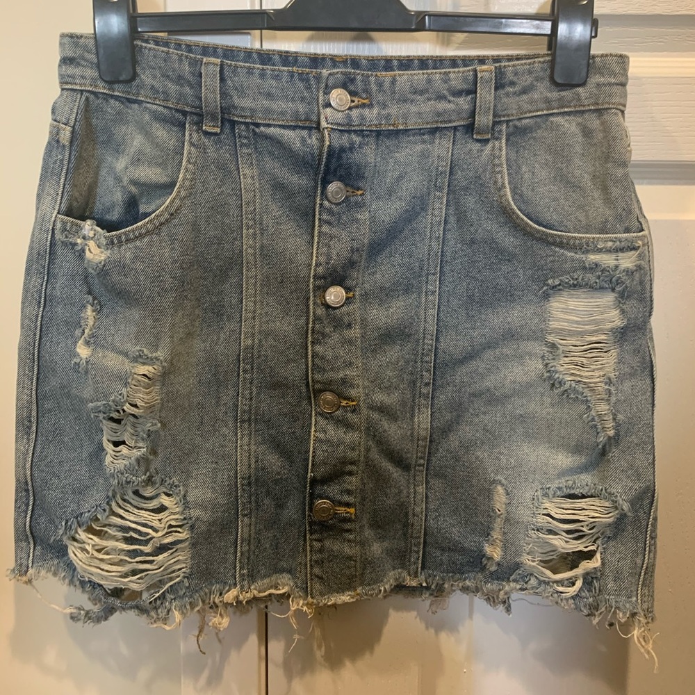 NWOT Free People Denim Mini Skirt